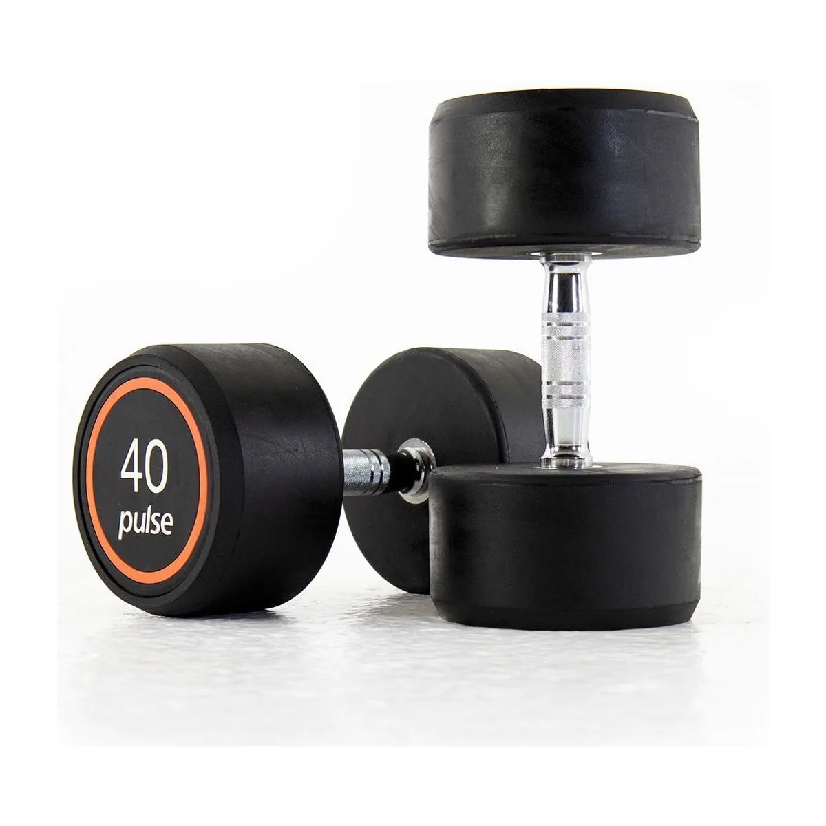 Pulse Fitness UK Club Line Rubber Dumbbells 40kg (Pair)