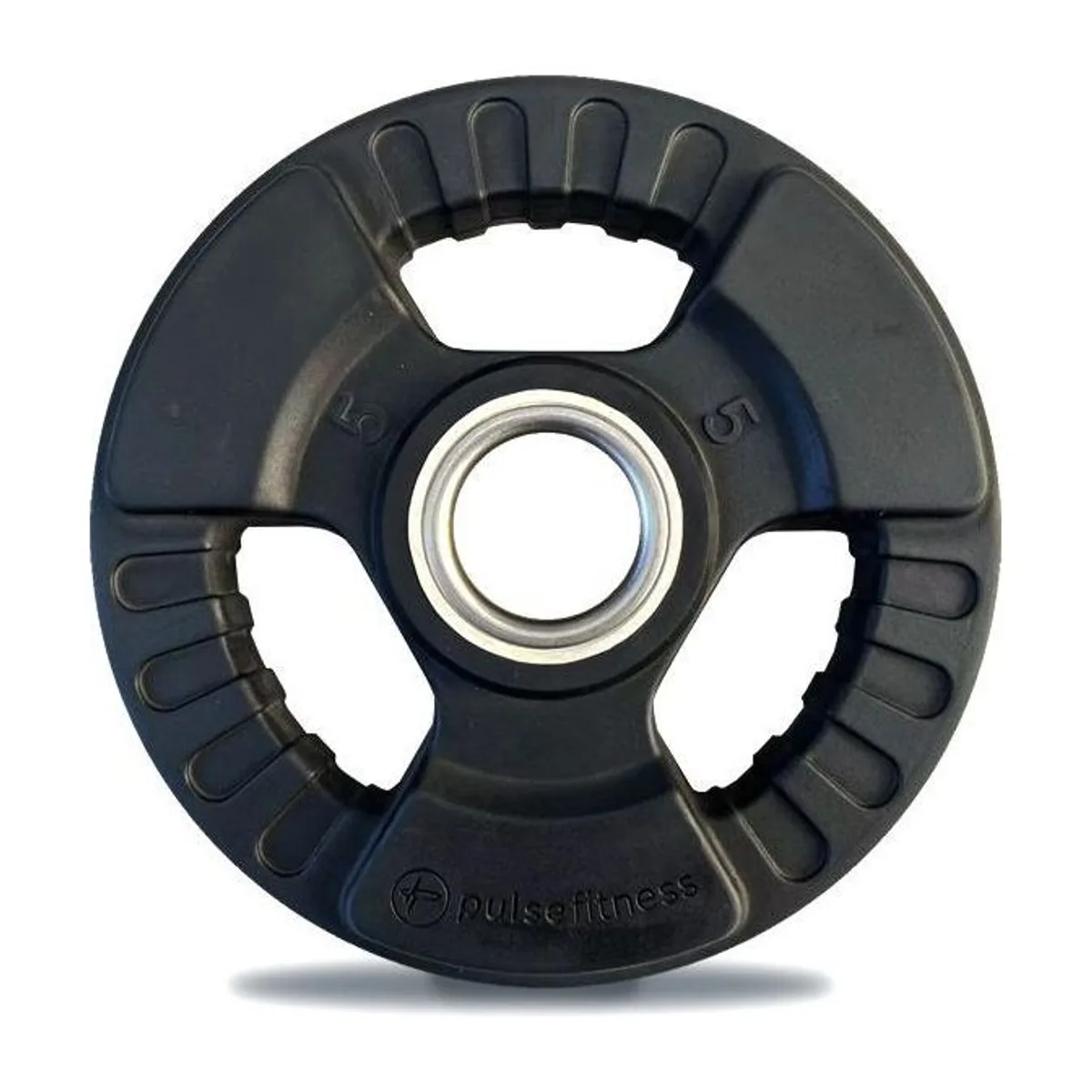 Pulse Fitness UK Tri-Grip Rubber Olympic Plate Set 1.25-25kg (Pairs), view 3