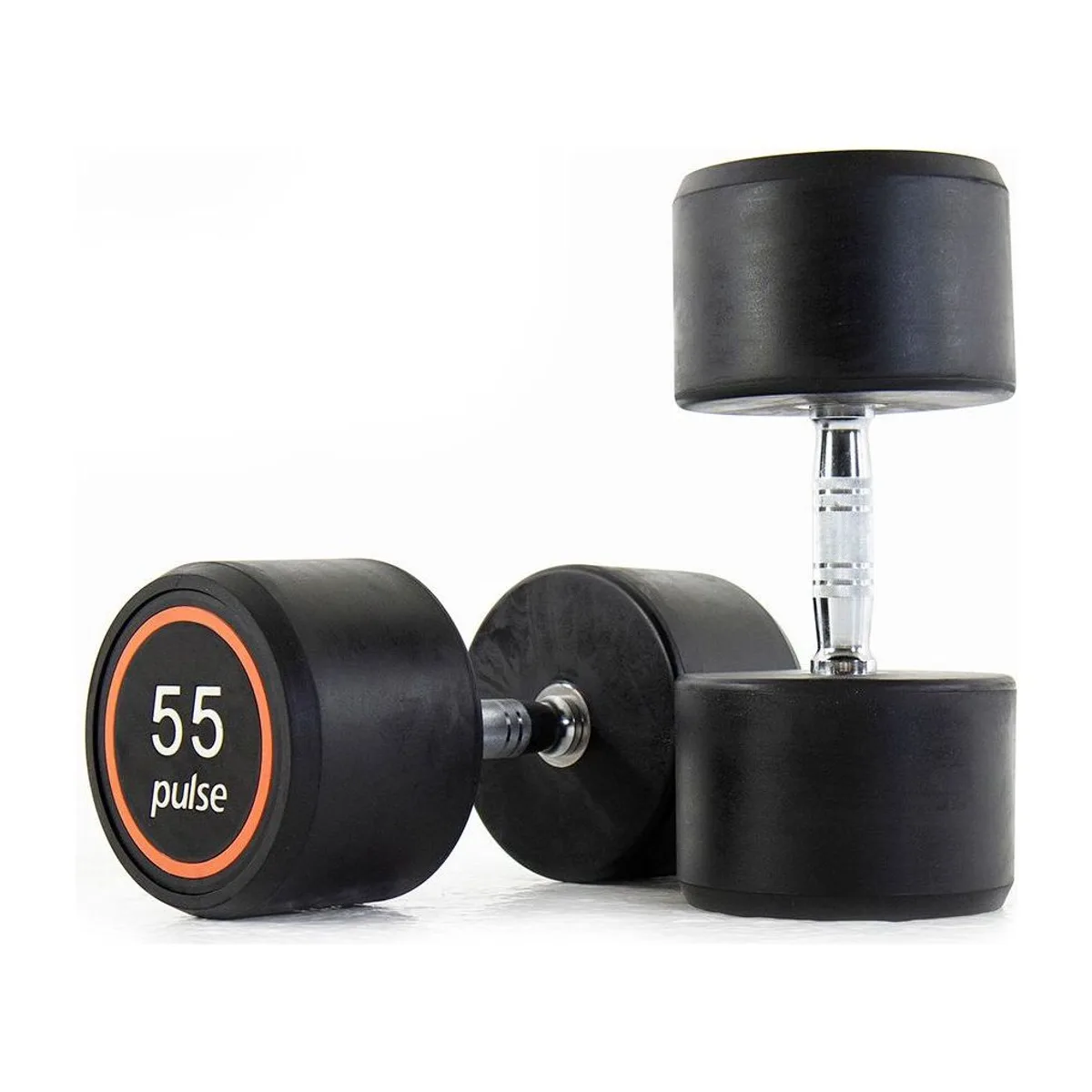 Pulse Fitness UK Club Line Rubber Dumbbells 55kg (Pair)