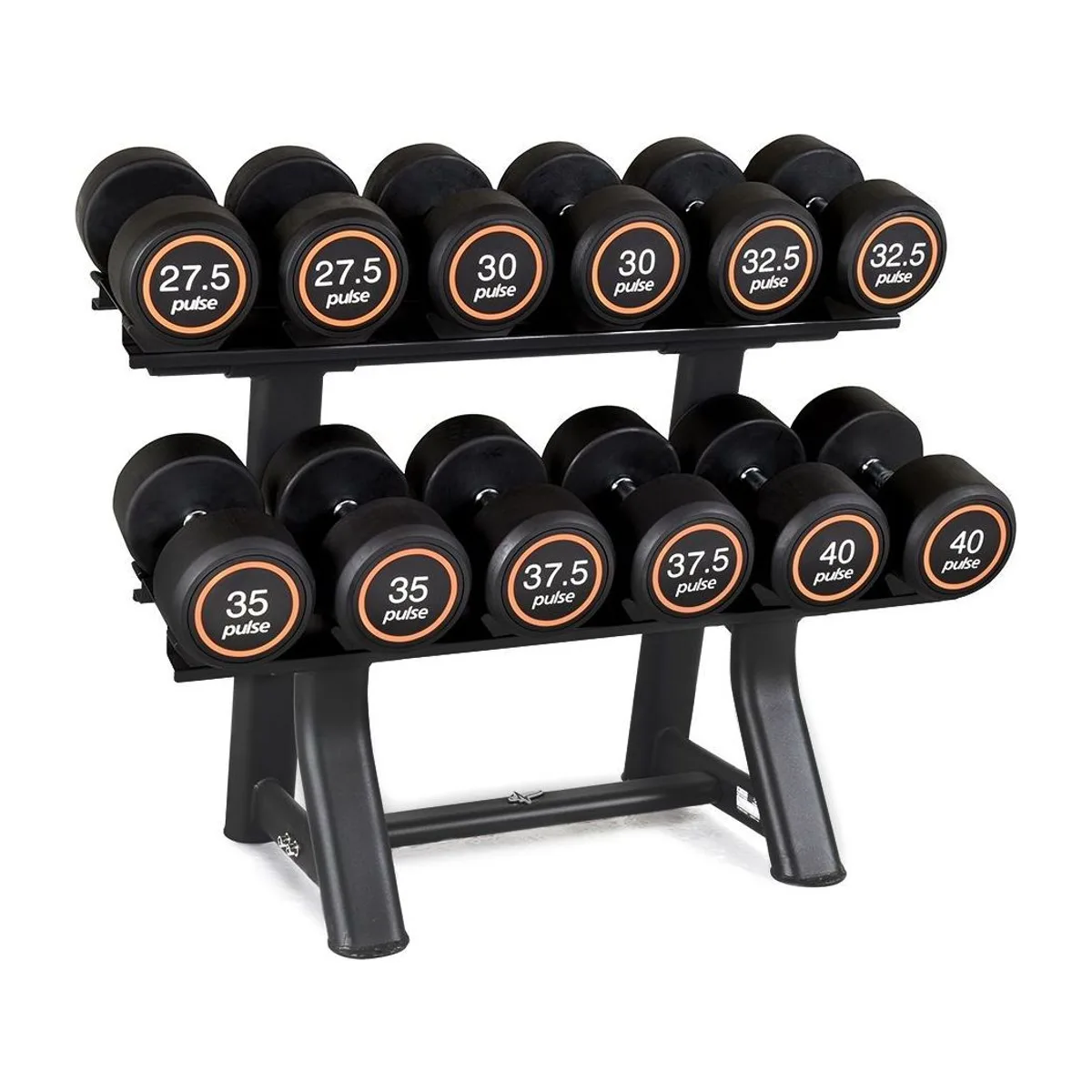 Pulse Fitness UK Club Line Rubber Dumbbells 35kg (Pair), view 2