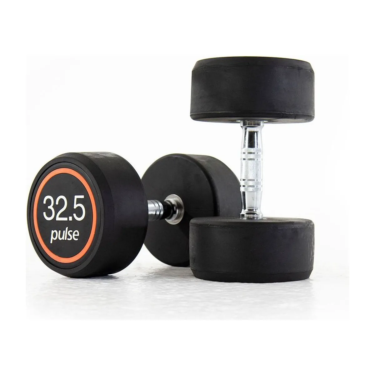 Pulse Fitness UK Club Line Rubber Dumbbells 32.5kg (Pair)