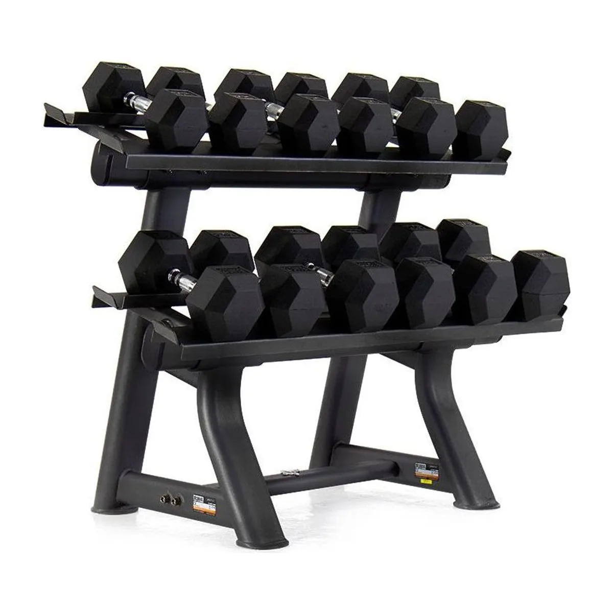 Pulse Fitness UK Club Line Rubber Hex Dumbbells 20kg (Pair), view 2