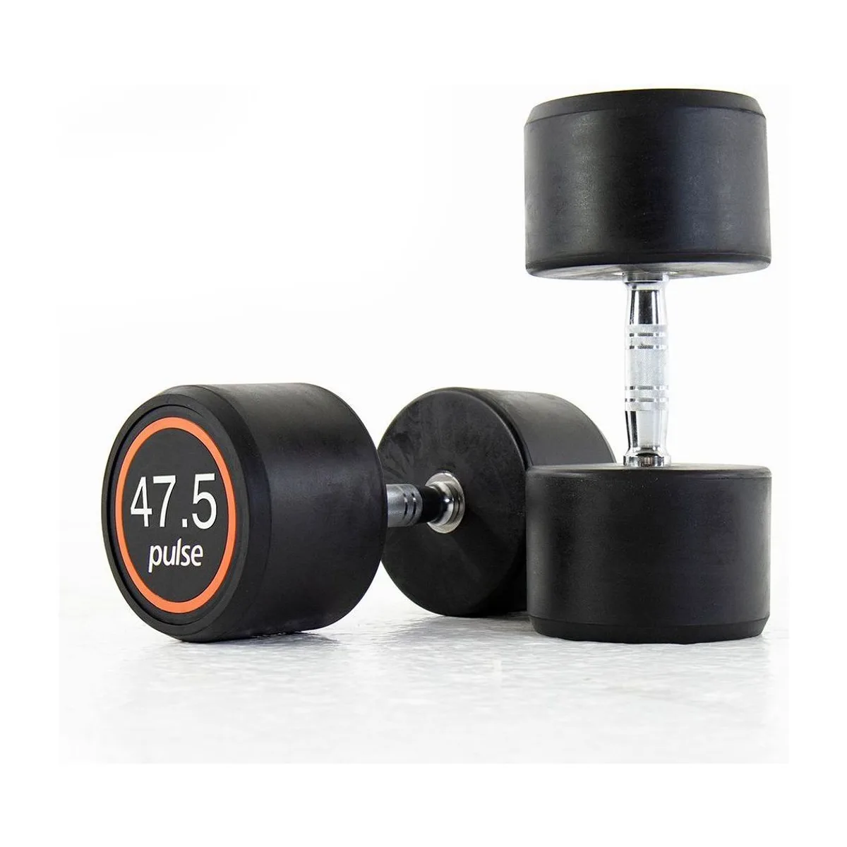 Pulse Fitness UK Club Line Rubber Dumbbells 47.5kg (Pair)
