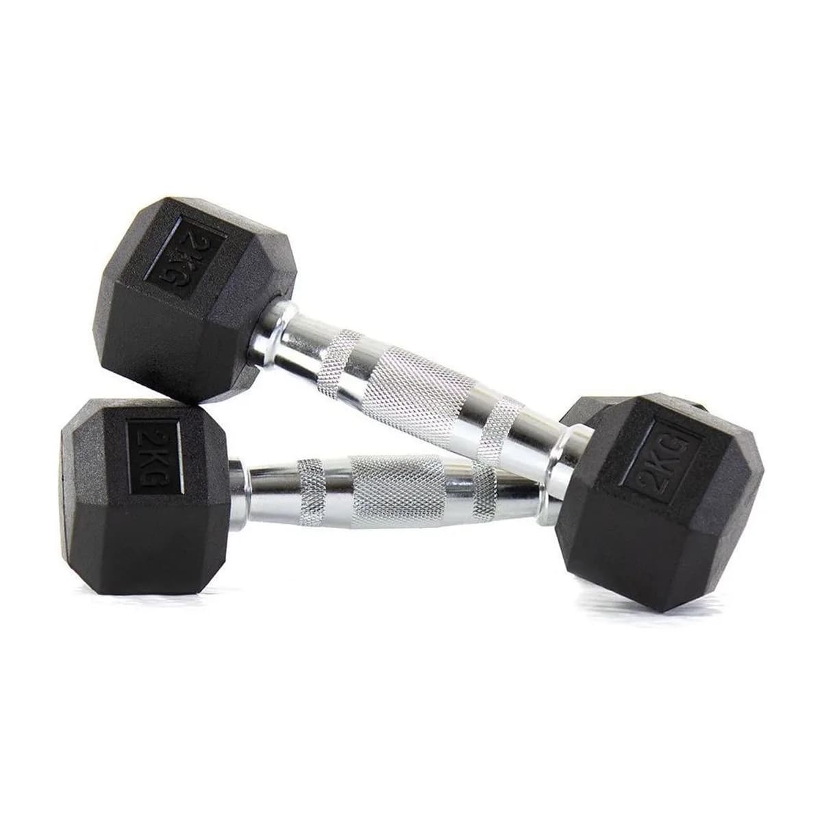 Pulse Fitness UK Club Line Rubber Hex Dumbbells 2.5kg (Pair)