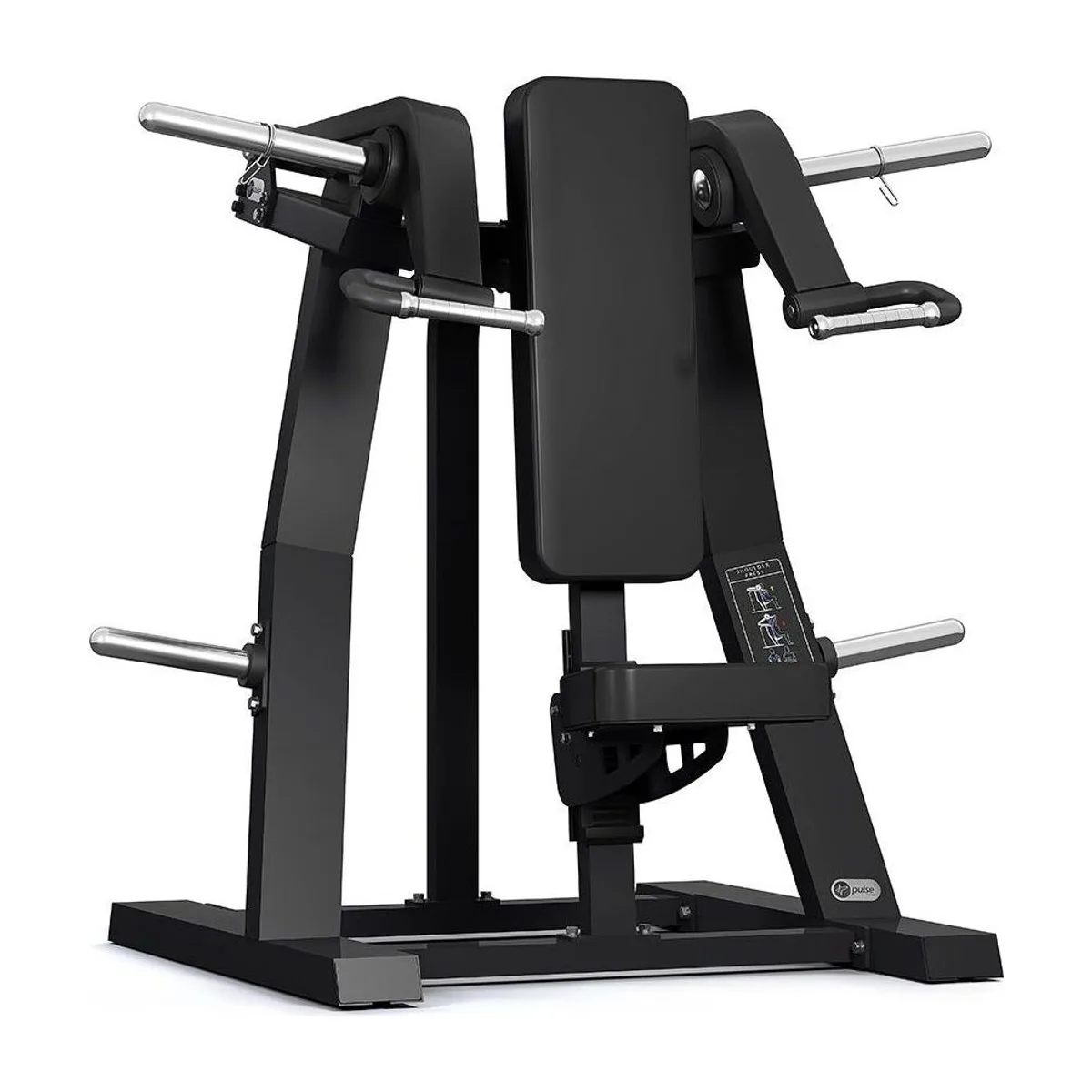 Pulse Fitness UK Club Line Plate-Loaded Shoulder Press (Black Upholstery)