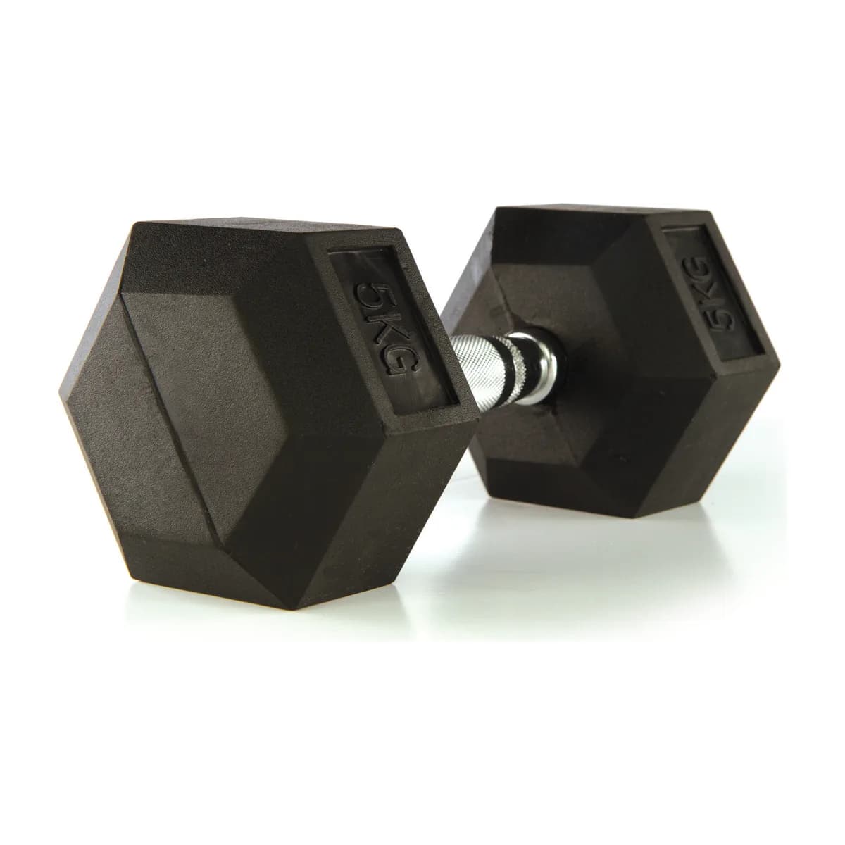 Pulse Fitness UK Club Line Rubber Hex Dumbbells 5kg (Pair), view 2