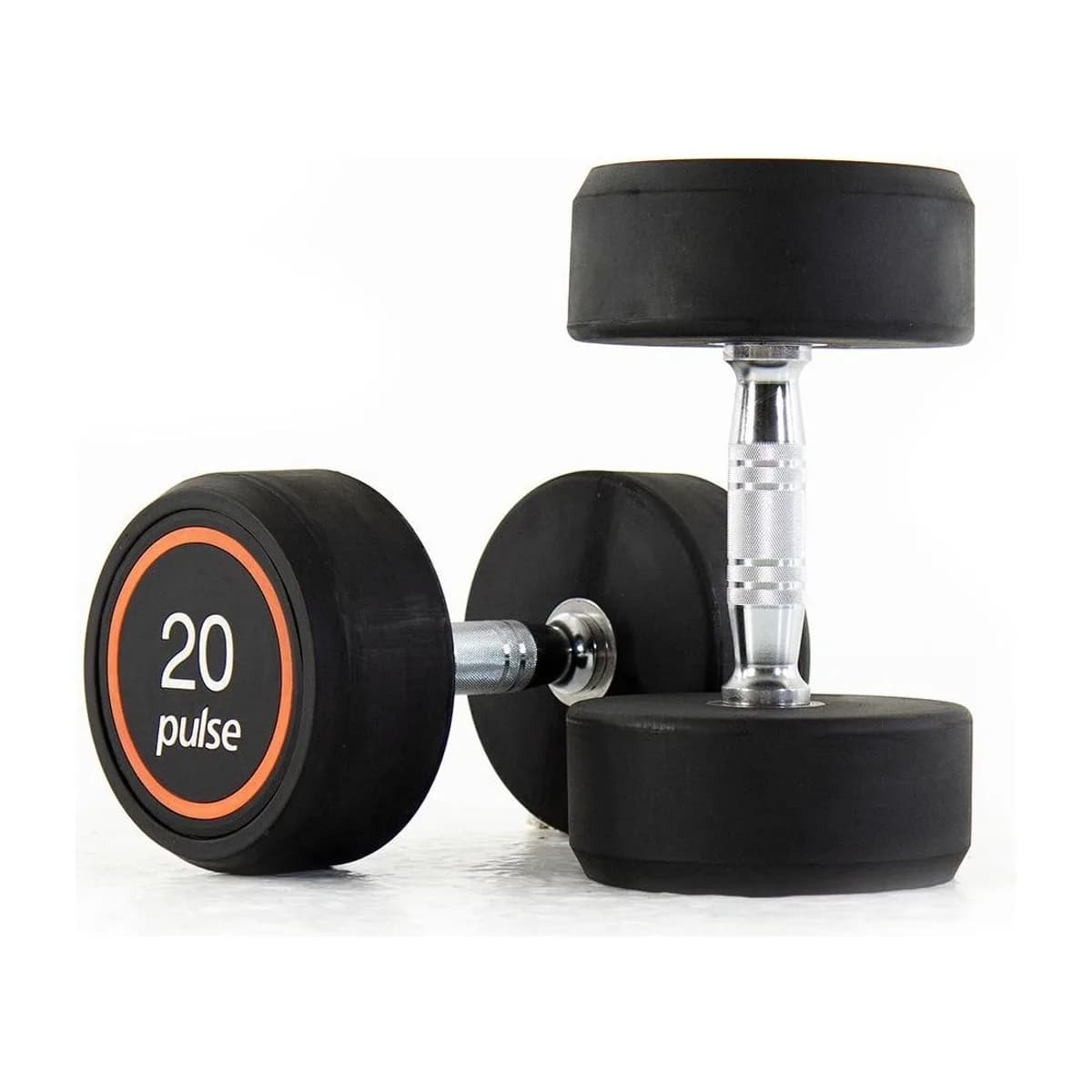 Pulse Fitness UK Club Line Rubber Dumbbells 20kg (Pair)