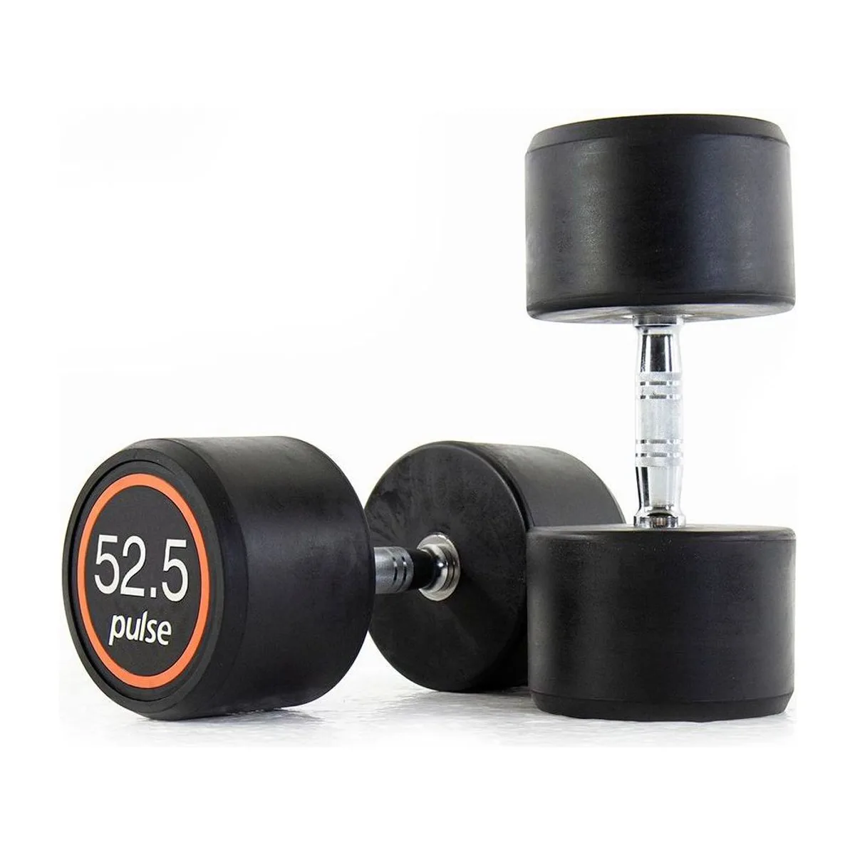 Pulse Fitness UK Club Line Rubber Dumbbells 52.5kg (Pair)