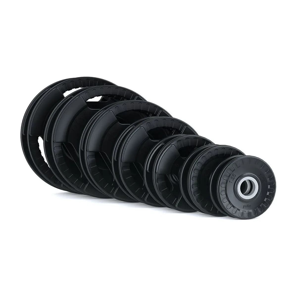 Pulse Fitness UK Tri-Grip Rubber Olympic Plate Set 1.25-25kg (Pairs)