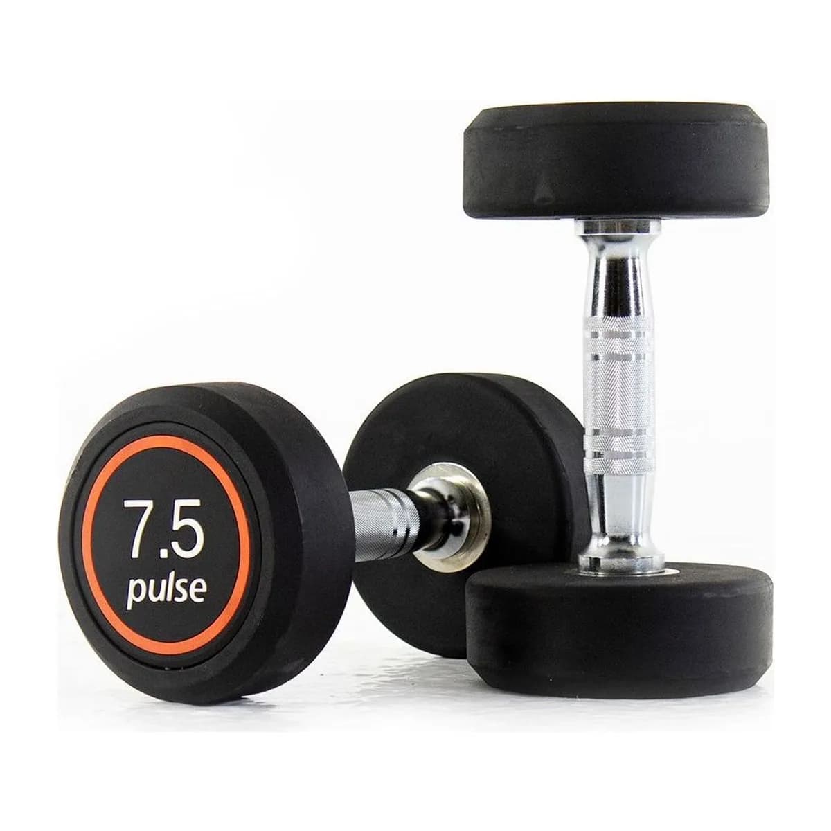 Pulse Fitness UK Club Line Rubber Dumbbells 7.5kg (Pair)