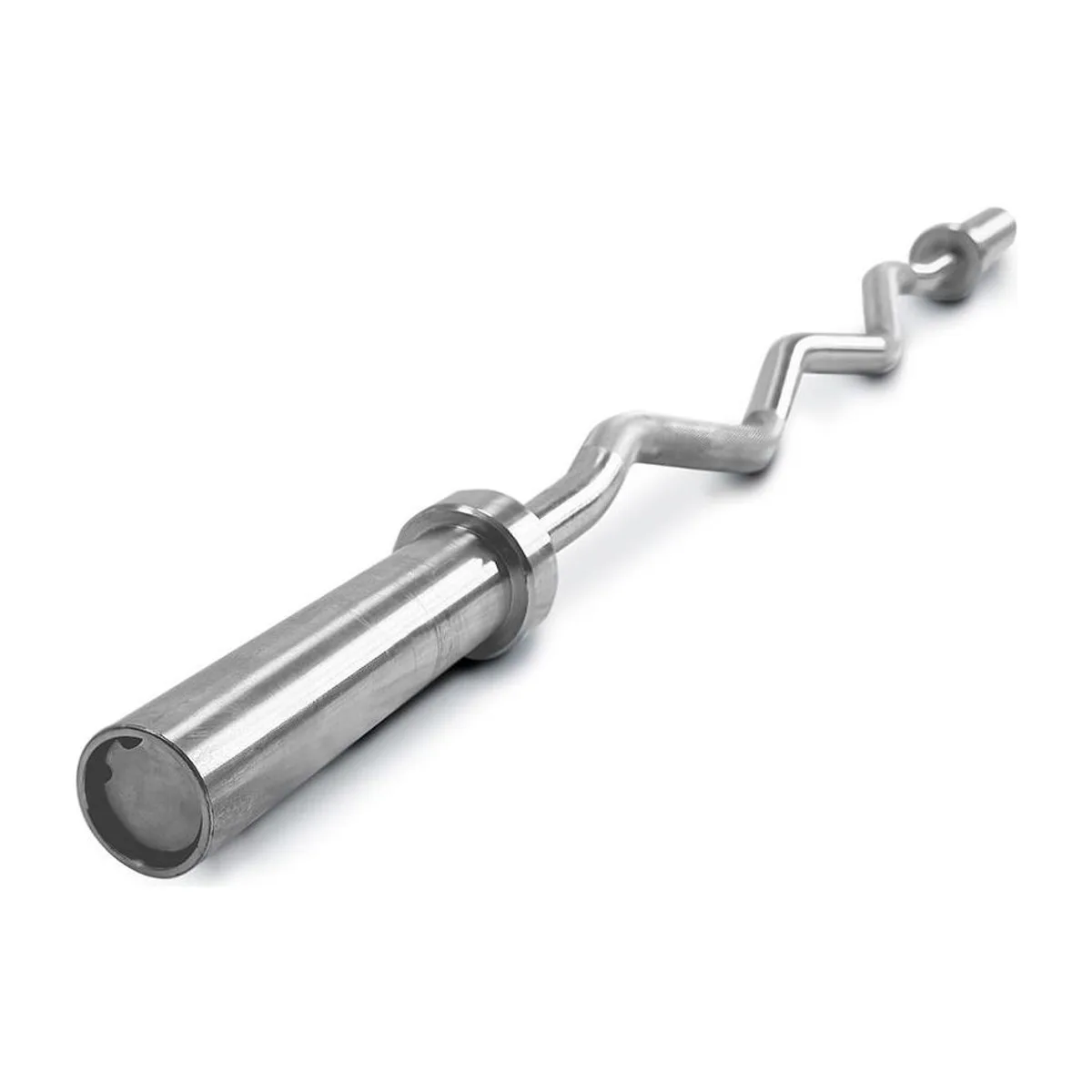 Pulse Fitness UK Club Line Olympic EZ Curl Bar with Ring Collars, view 2