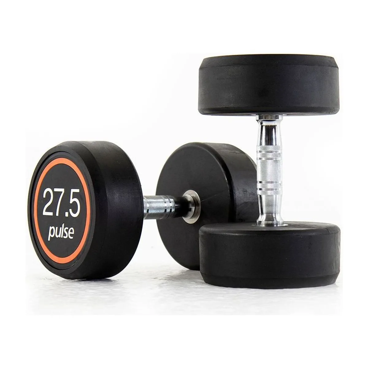 Pulse Fitness UK Club Line Rubber Dumbbells 27.5kg (Pair)