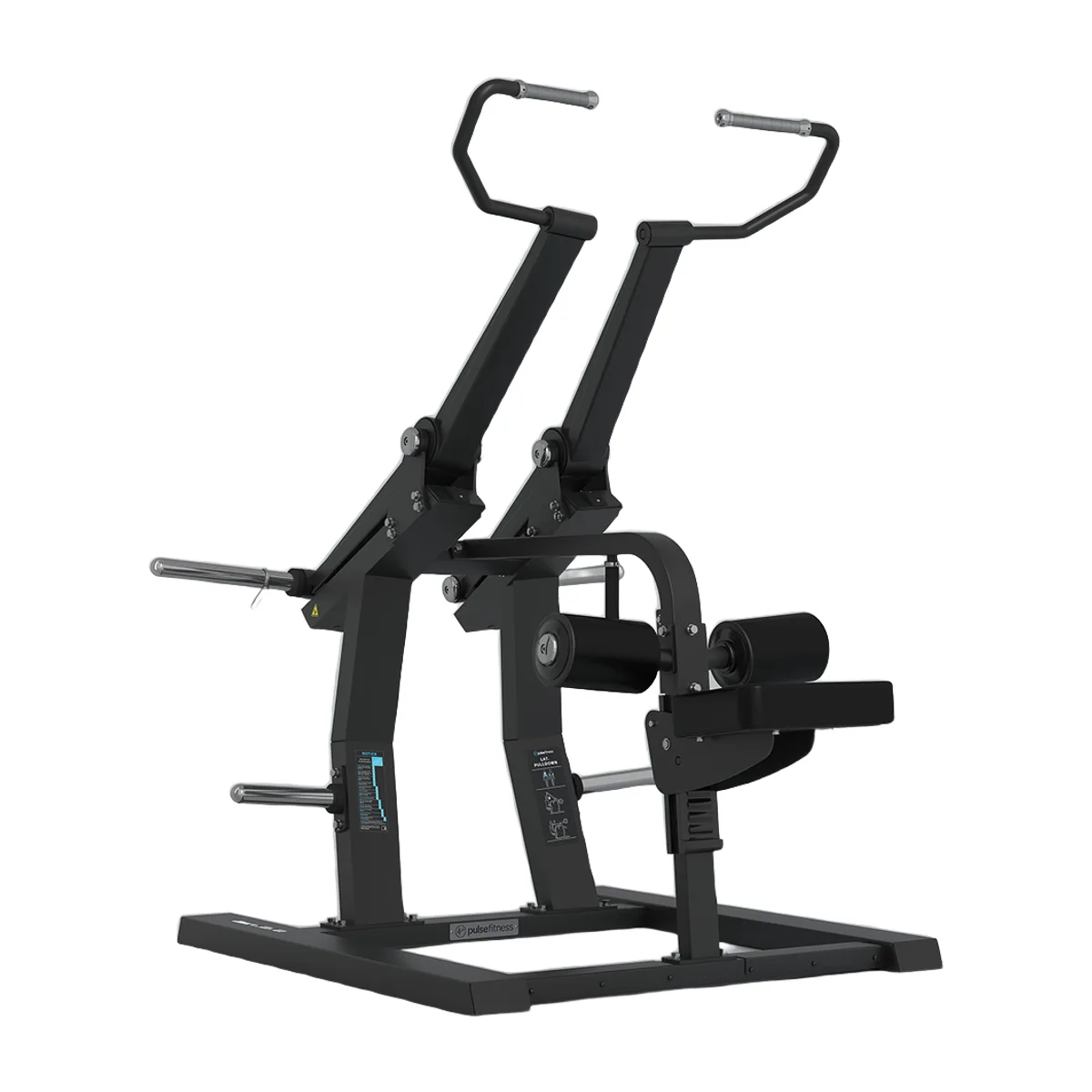Pulse Fitness UK Club Line Plate-Loaded Lat Pulldown (Black Upholstery)