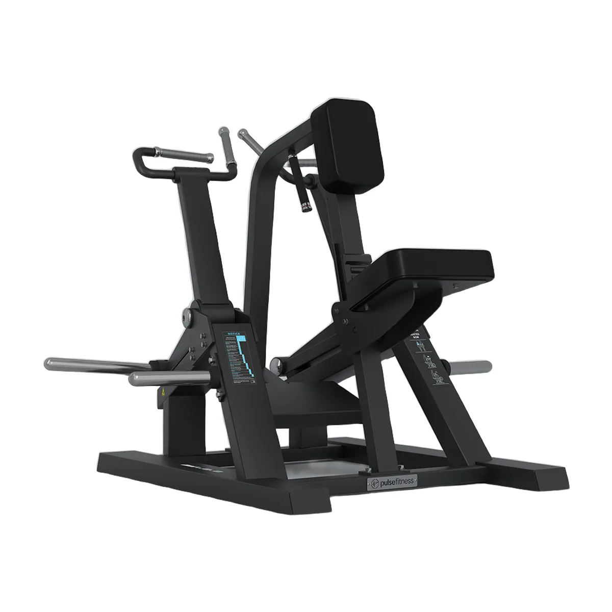 Pulse Fitness UK Club Line Plate-Loaded Seated Row (Black Upholstery)
