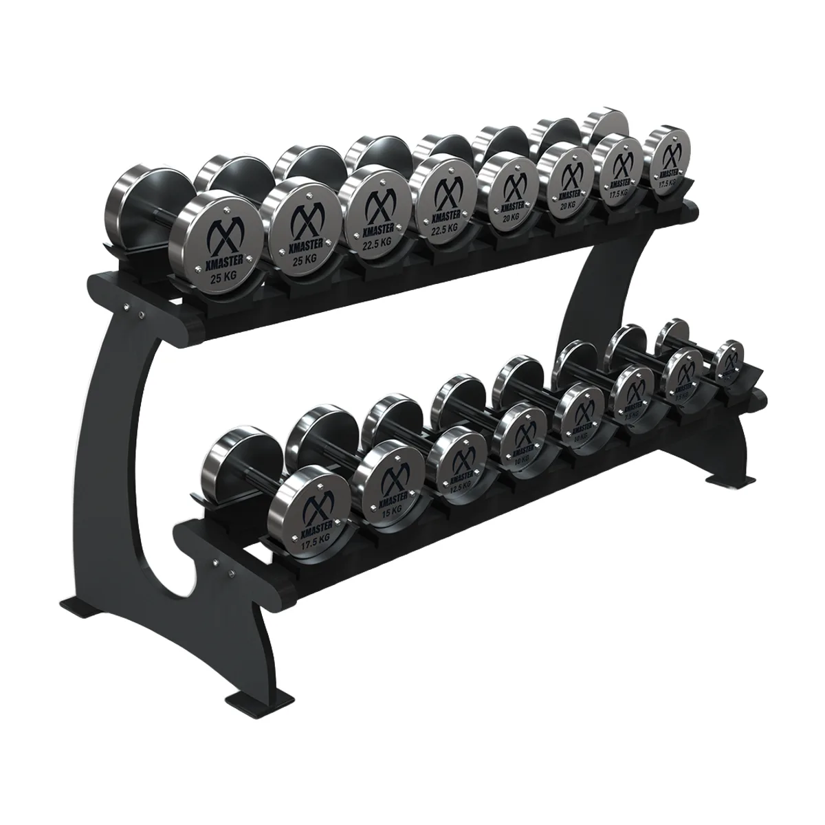 Xmaster Mini Chrome Dumbbell Set (With Rack)