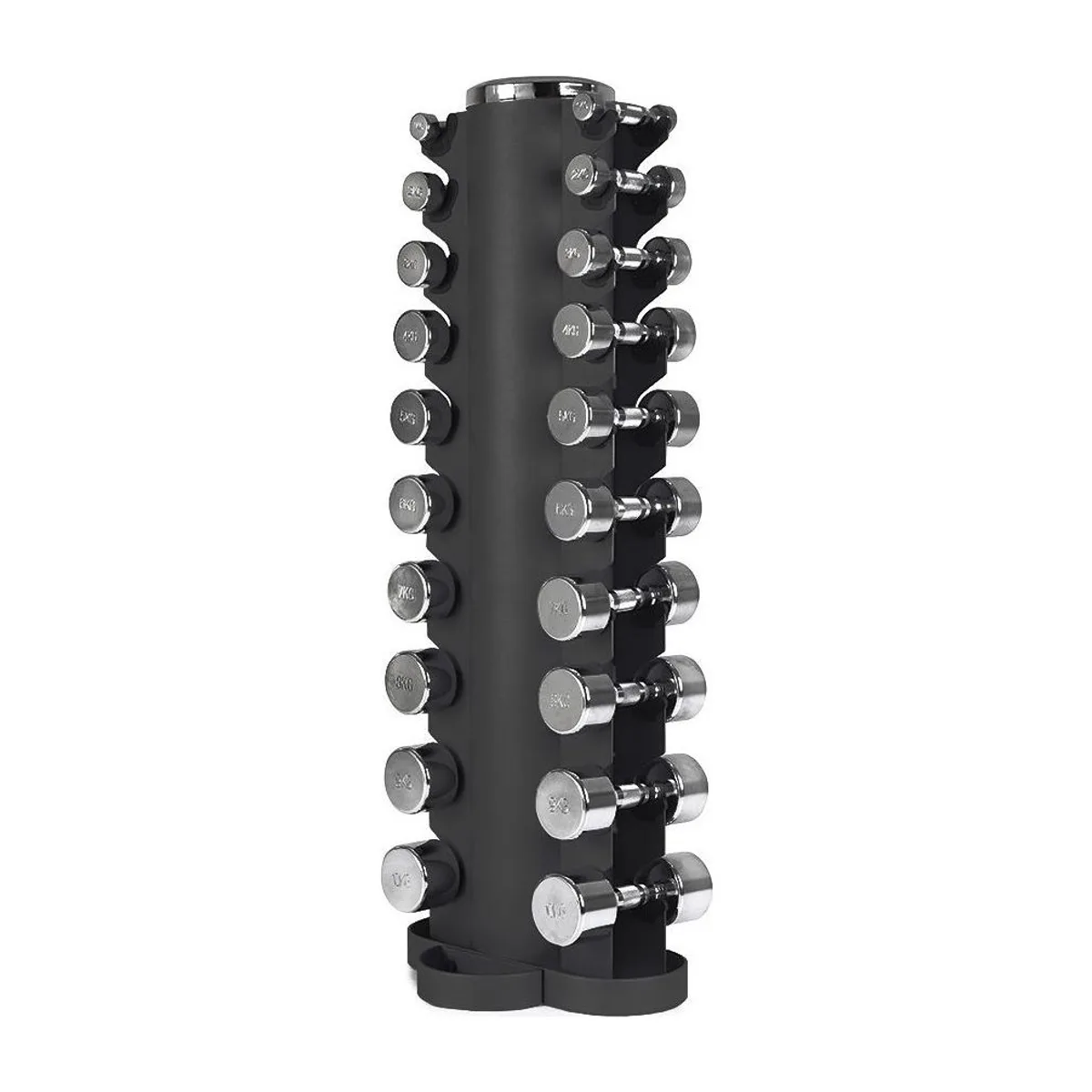 Pulse Fitness UK Club Line Chrome Dumbbell Set (1kg 10kg) Rack
